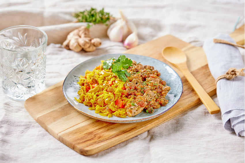 Kip Chermoula met pilav